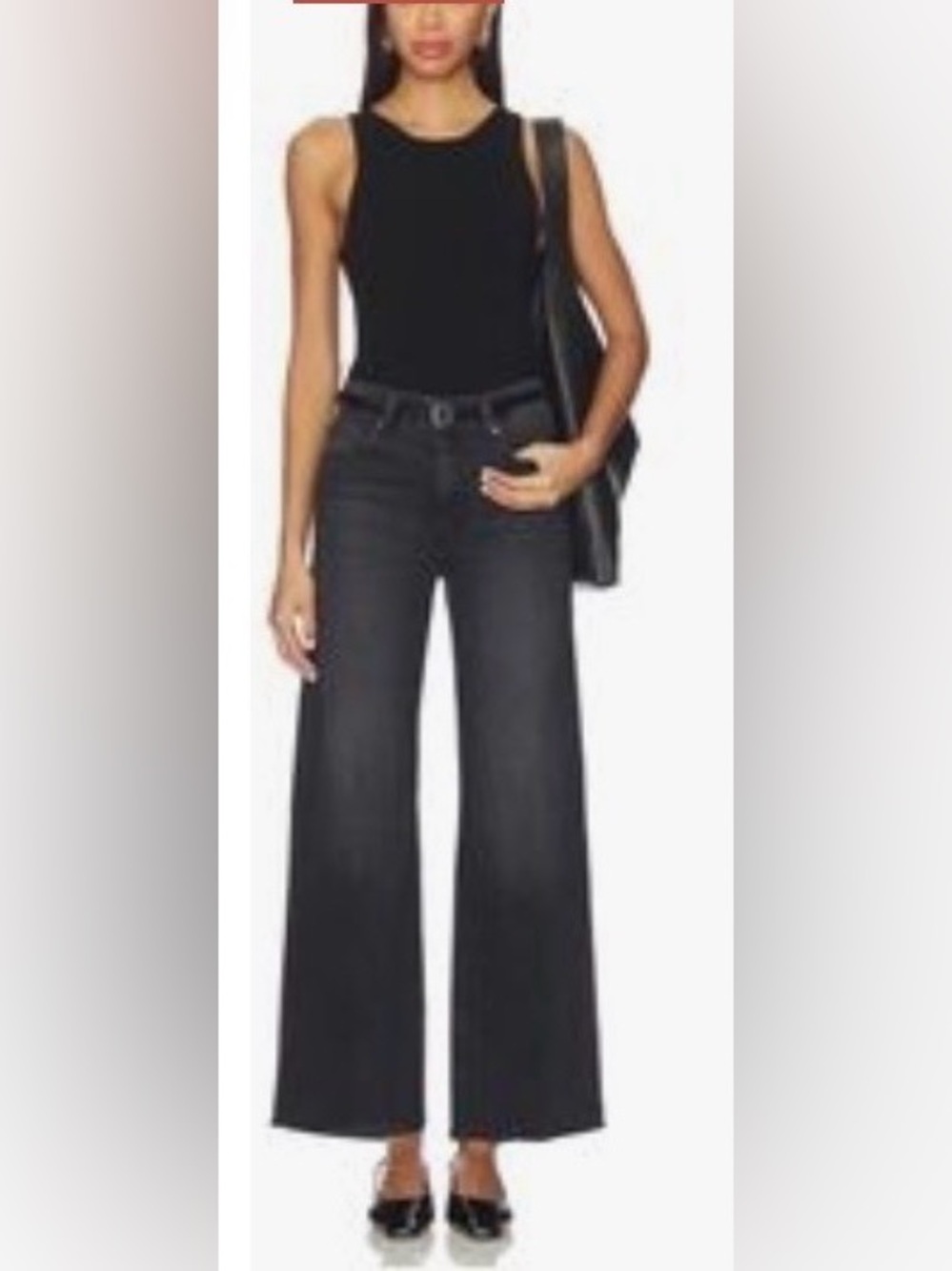 PAIGE SZ 28 Anessa Wide Leg Jeans in Black Willow Distressed Exc Cond Orig$260